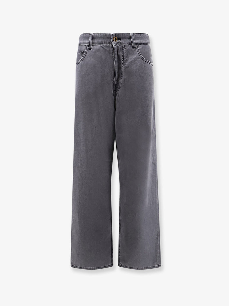 Miu Miu Miu Miu Grey Light Denim Women Trousers - World Class Fashion