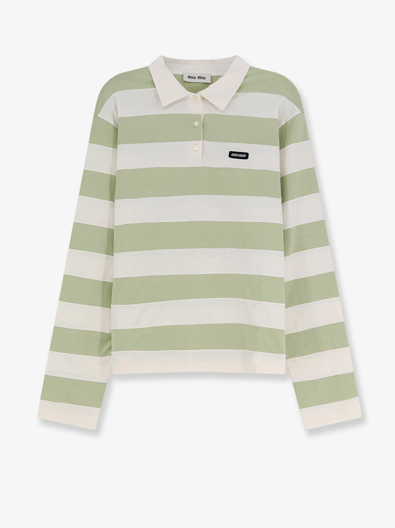 Miu Miu Miu Miu Cotton Polo Shirt Green Women - World Class Fashion