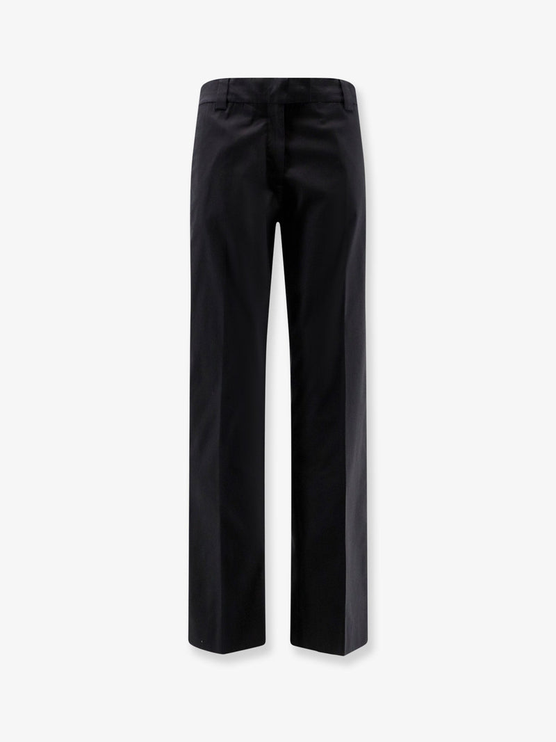 Miu Miu Miu Miu Stretch Poplin Trousers Black Women - World Class Fashion