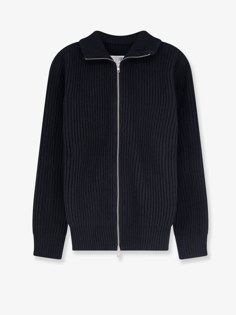 MM6 Maison Margiela MM6 Maison Margiela Ribbed Wool Blend Cardigan Black - World Class Fashion