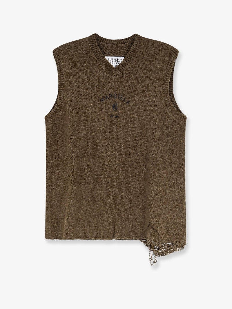 MM6 Maison Margiela MM6 Maison Margiela Wool Blend Vest Green - World Class Fashion