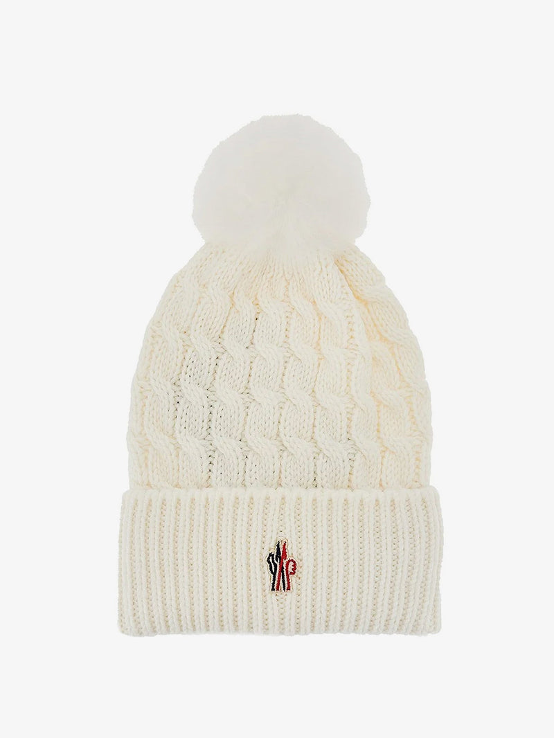 Moncler Grenoble Moncler Grenoble Wool Hat with Pom-Pom White - World Class Fashion