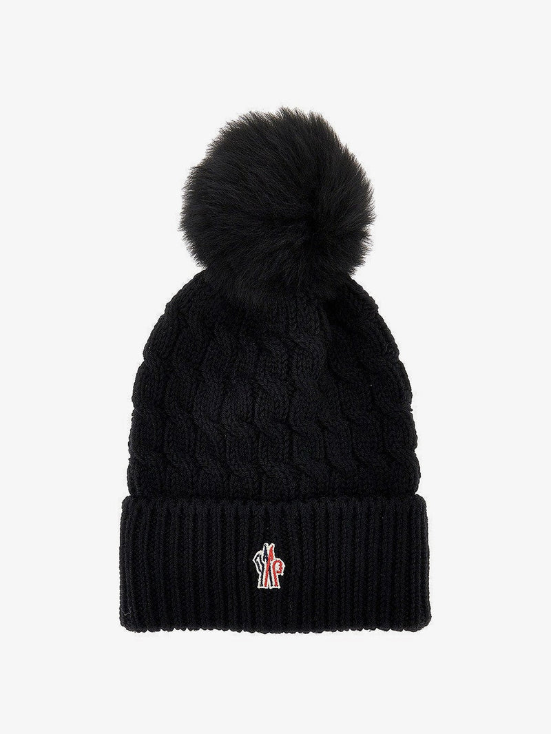 Moncler Grenoble Moncler Grenoble Wool Hat with Pom-Pom Black - World Class Fashion