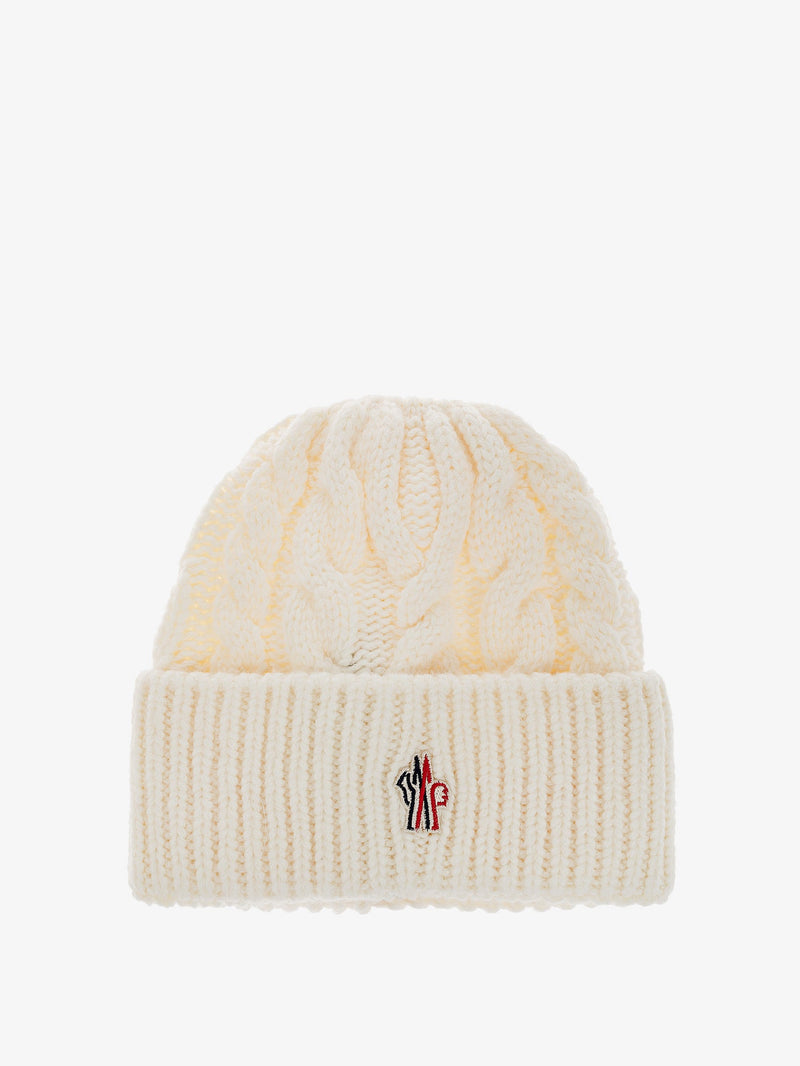 Moncler Grenoble Moncler Grenoble Cable-Knit Wool-Blend Hat White - World Class Fashion
