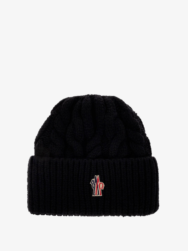 Moncler Grenoble Moncler Grenoble Cable-Knit Wool-Blend Hat Black - World Class Fashion