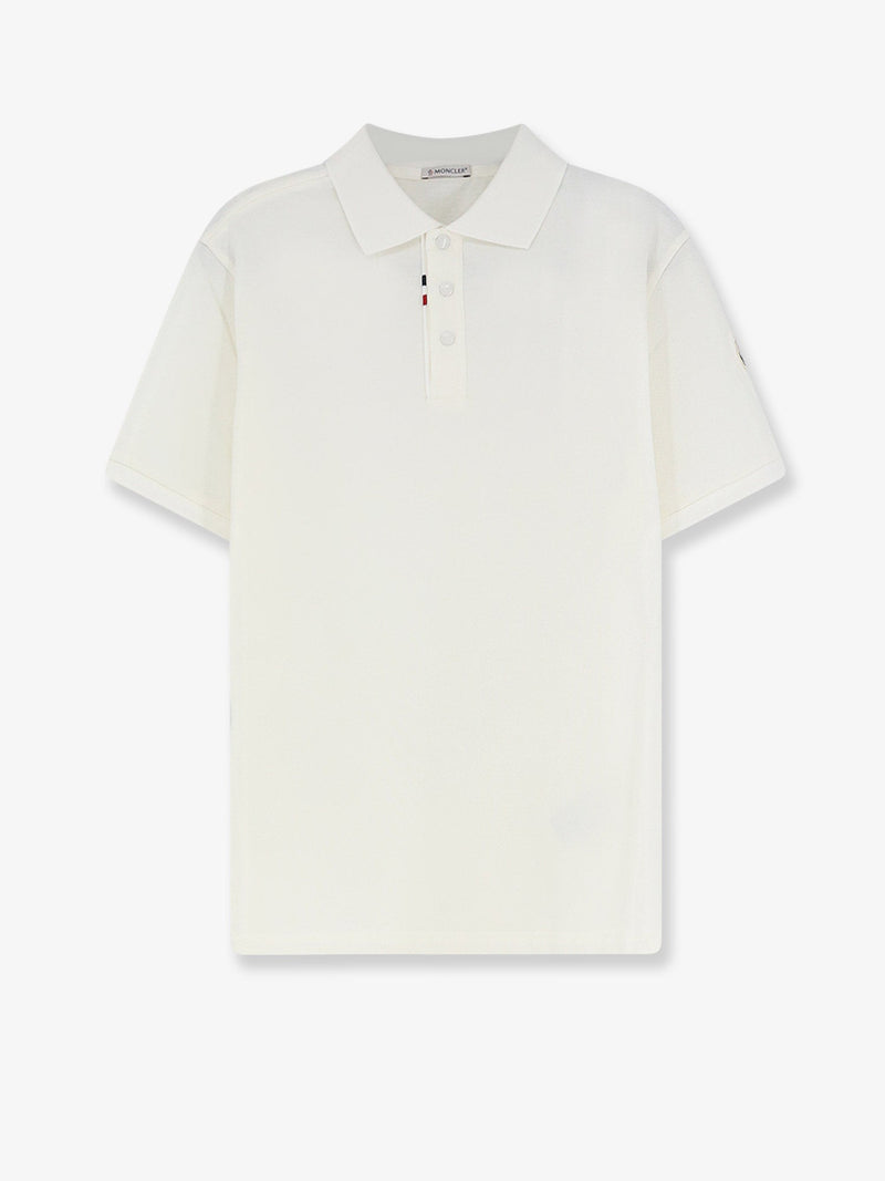 Moncler Moncler Cotton Pique Polo Shirt White Men - World Class Fashion