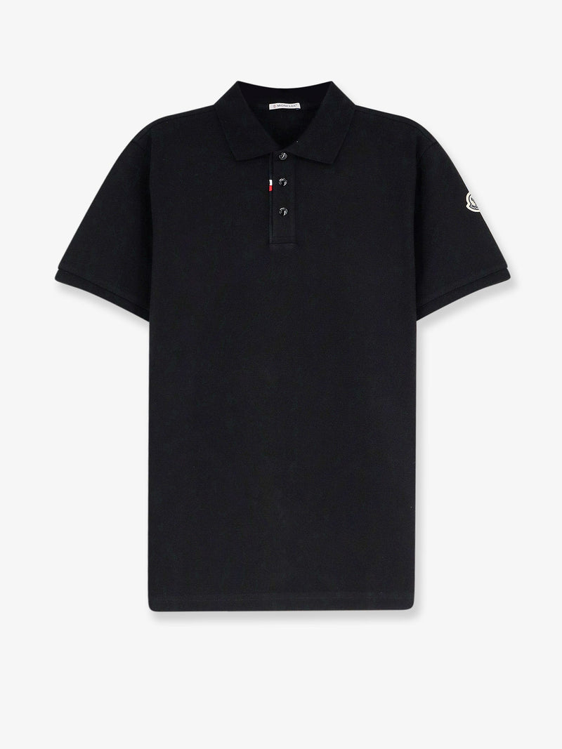 Moncler Moncler Cotton Pique Polo Shirt Black Men - World Class Fashion