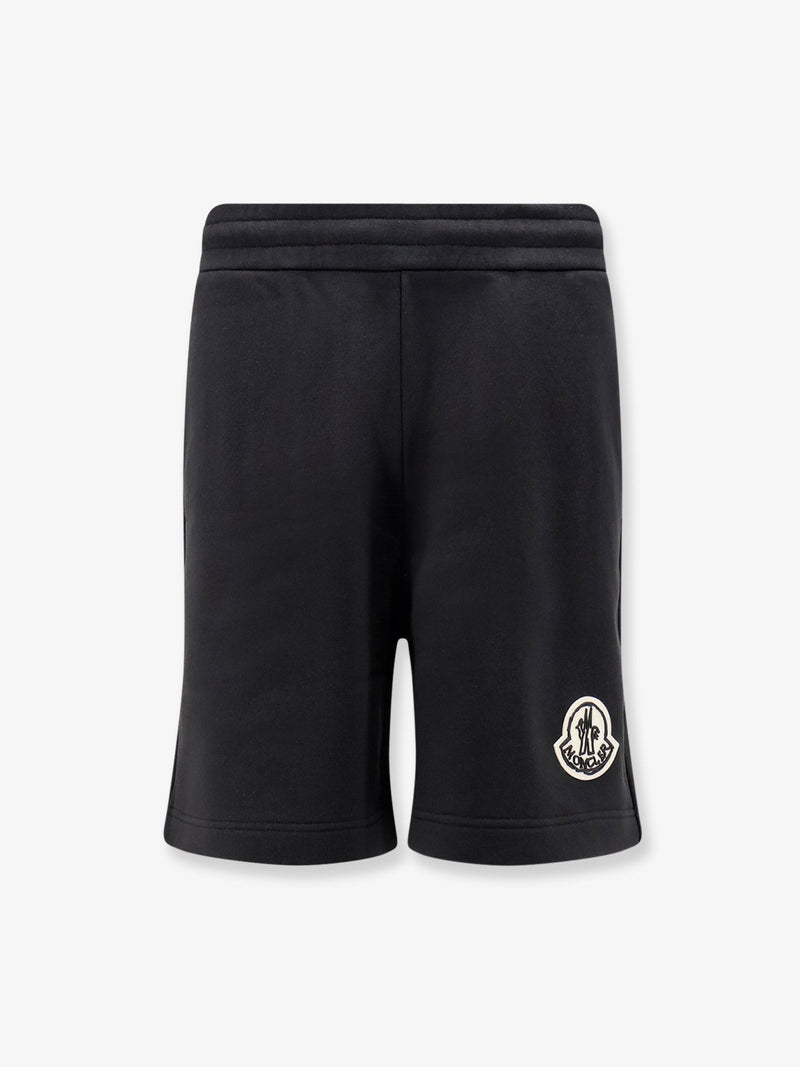 Moncler Moncler Cotton Bermuda Shorts With Front Logo Patch - World Class Fashion