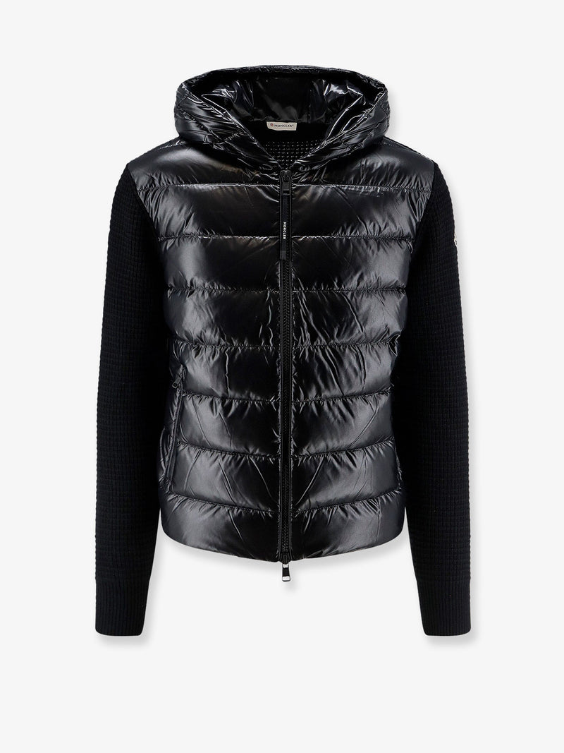 Moncler Moncler Nylon Jacket with Wool and Cashmere Sleeves Black - World Class Fashion