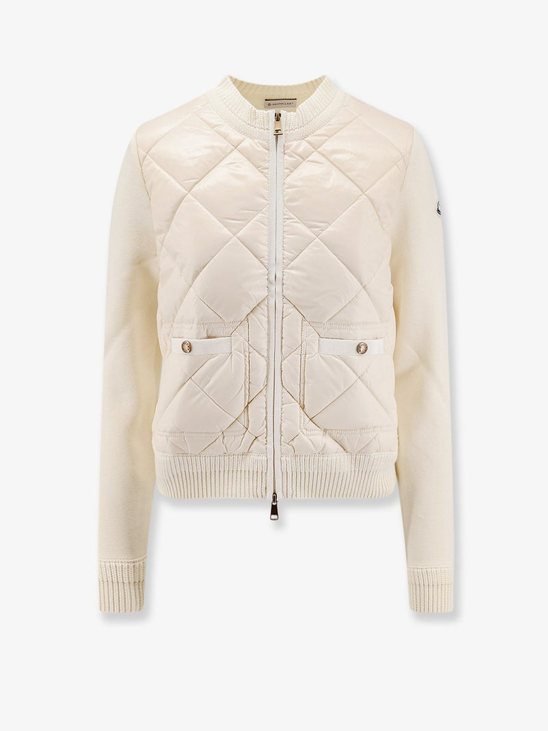 Moncler Moncler Wool and Nylon Blend Jacket White Women - World Class Fashion