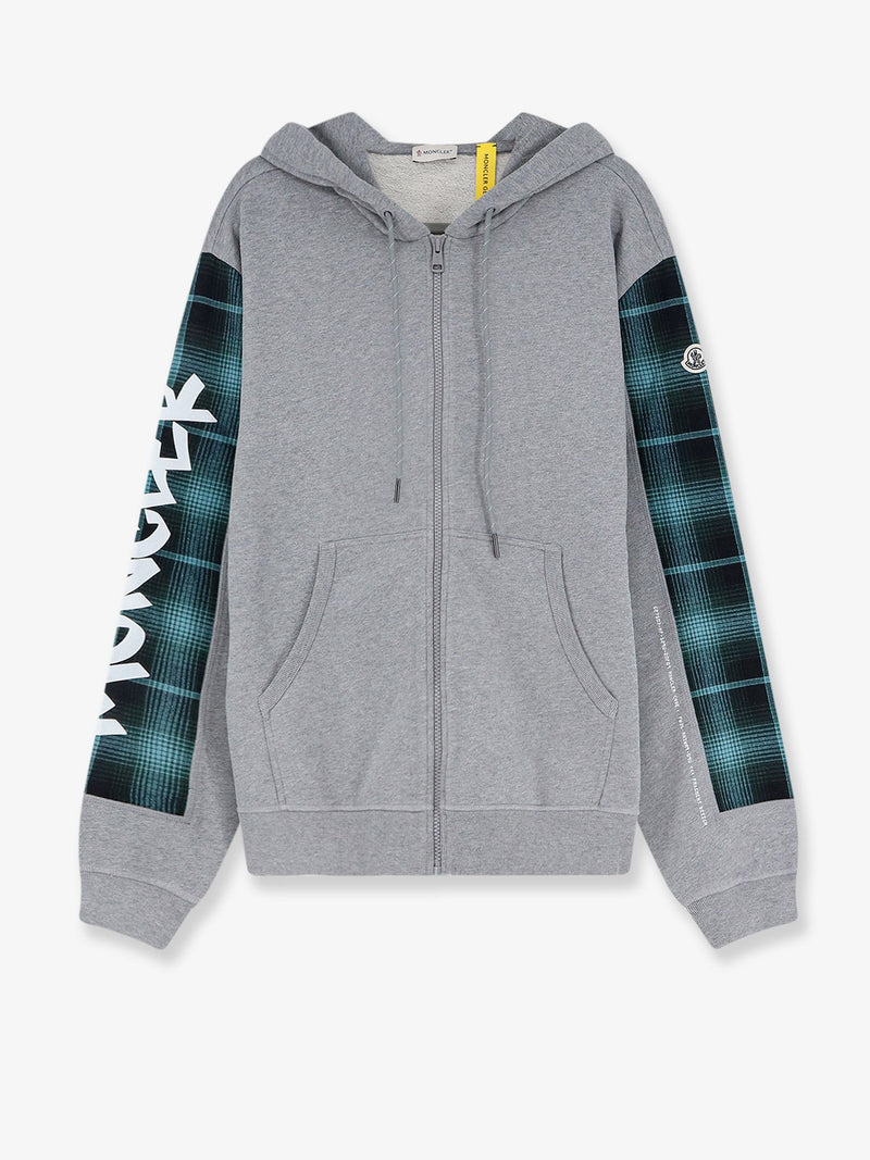 Moncler Moncler Cotton Zip-Up Hoodie Grey Men - World Class Fashion