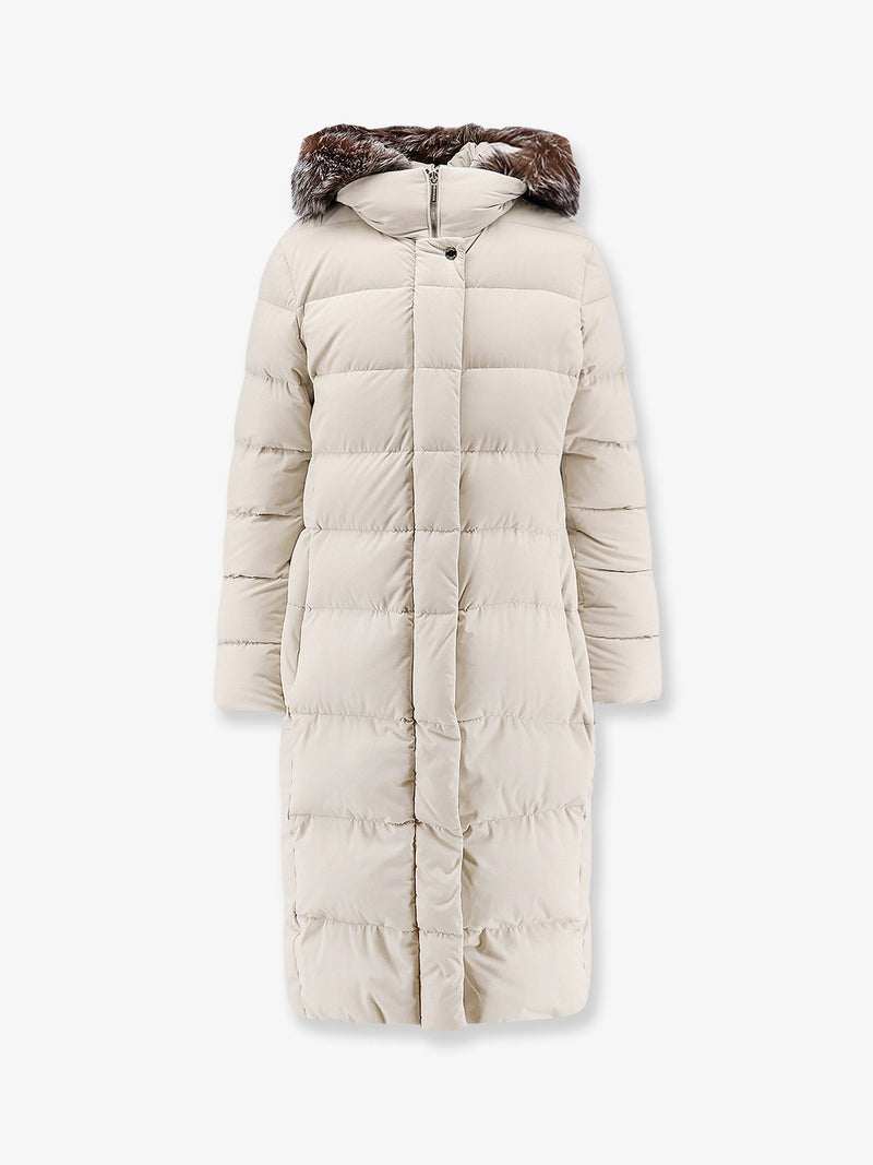 Moorer Moorer Zagar-Kn Long Down Coat Beige Women - World Class Fashion