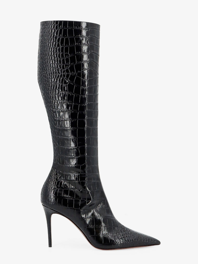 Paris Texas Paris Texas Vera 85 Croco Effect Leather Boots Brown - World Class Fashion