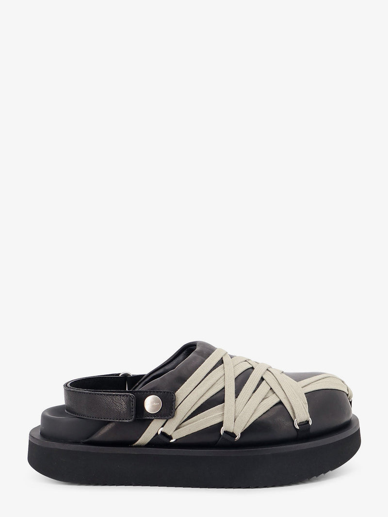 Rick Owens Rick Owens Padded Megalace Platform Leather Sandals Black - World Class Fashion
