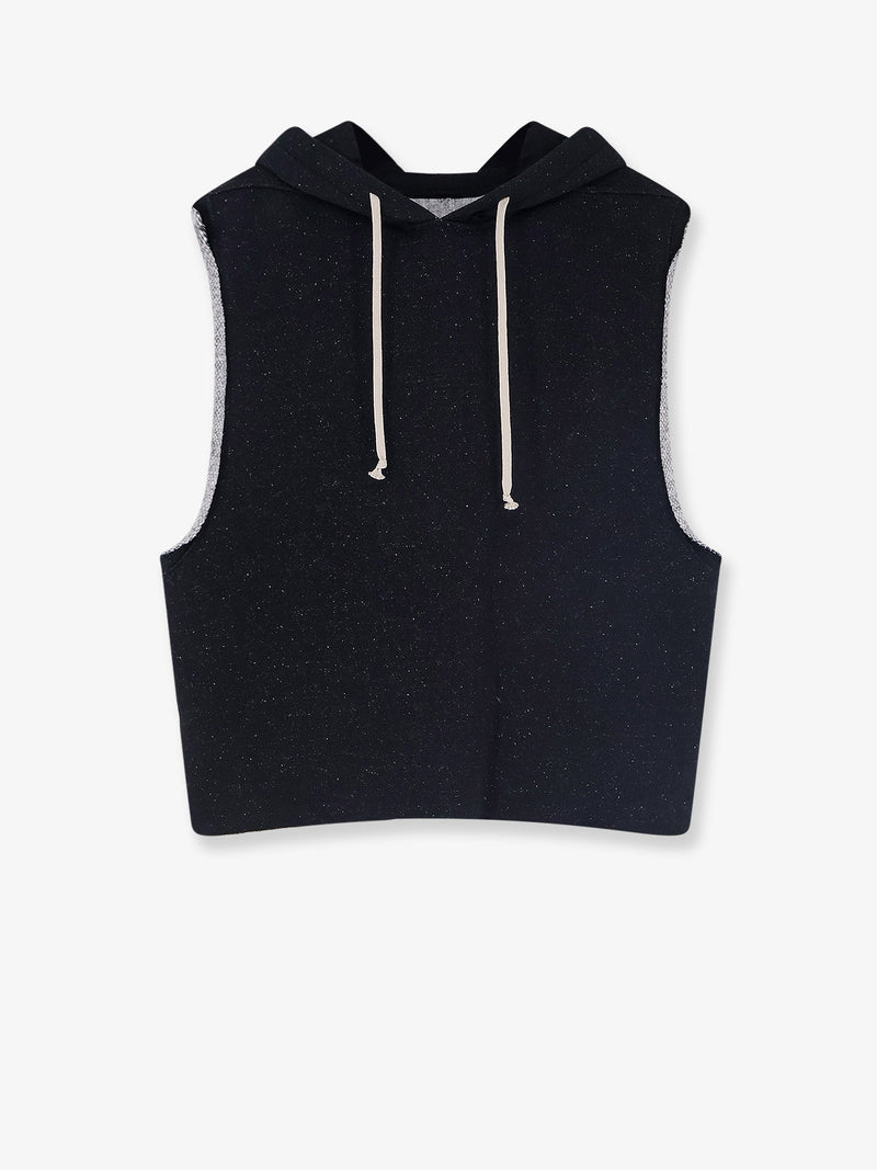 Rick Owens Rick Owens Wool Cotton Sleeveless Sweatshirt Black - World Class Fashion