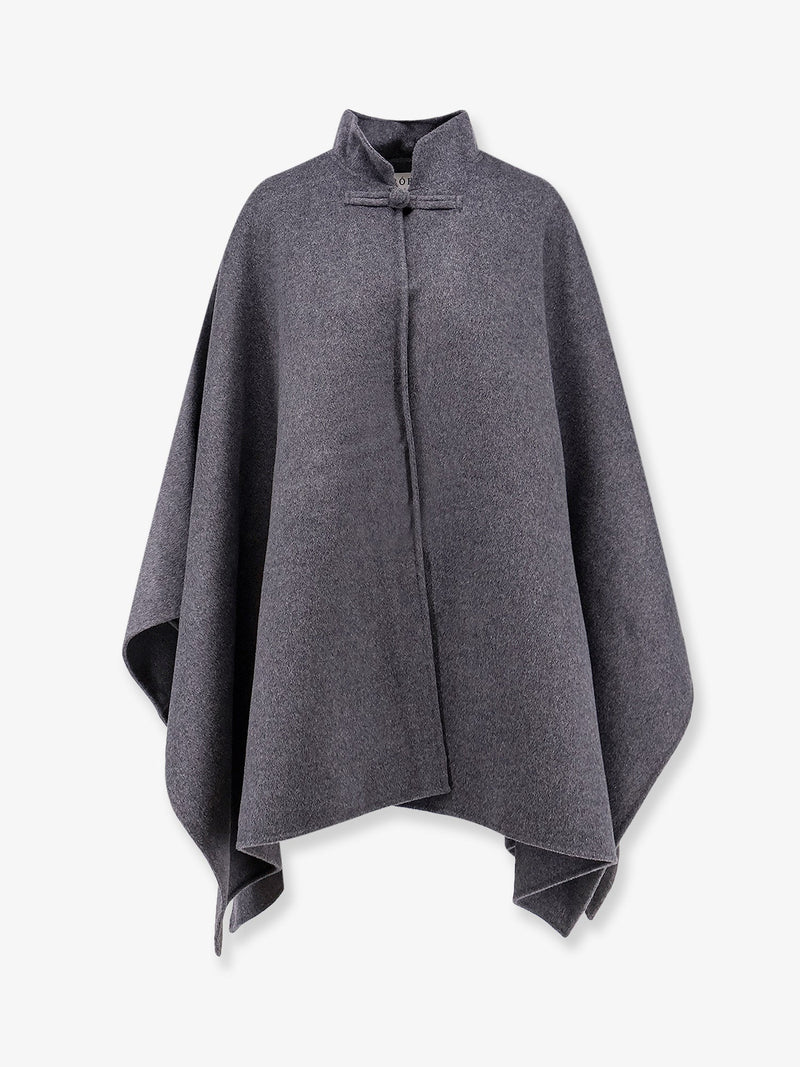 Rohe Rohe Wool Cape With Toggle Grey - World Class Fashion