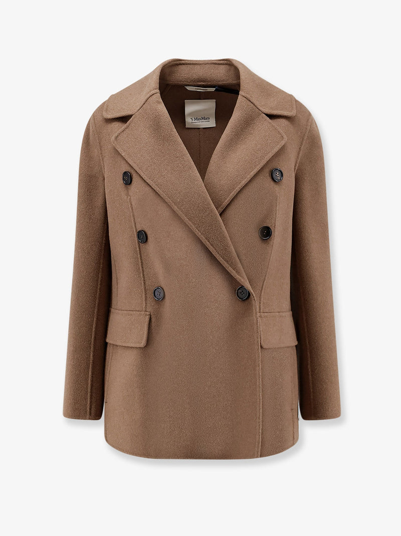 'S Max Mara 'S Max Mara Smmrita Virgin Wool Peacoat Brown - World Class Fashion