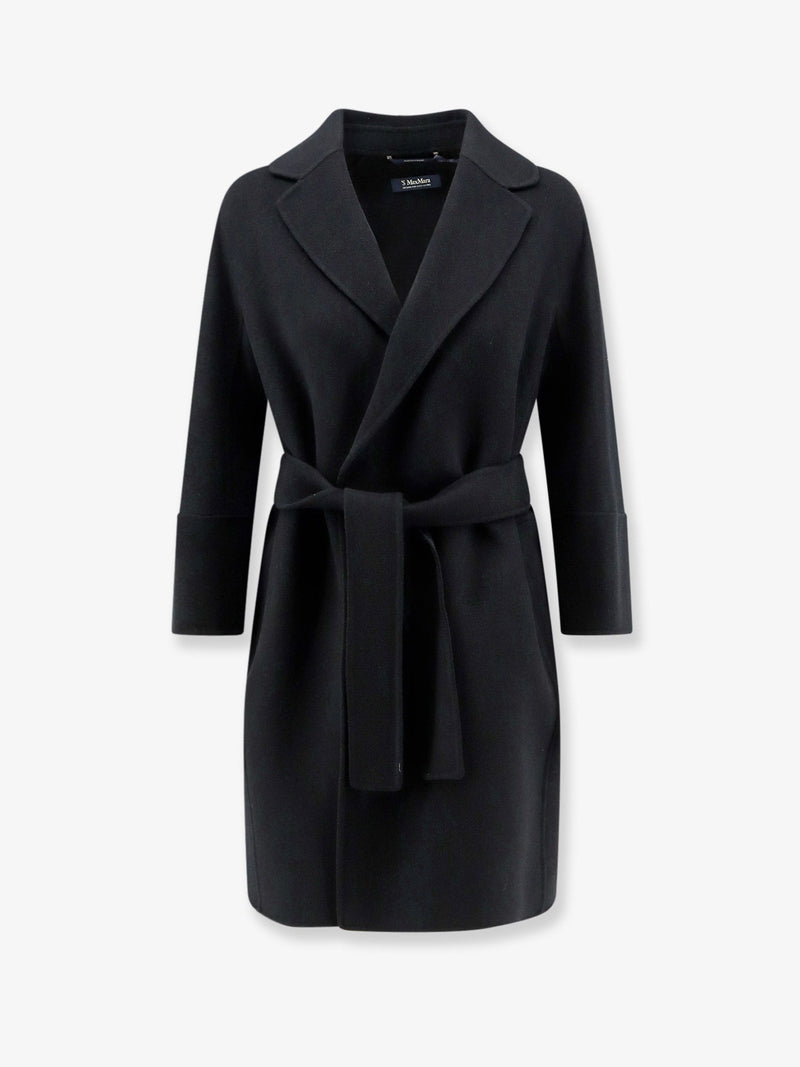 'S Max Mara 'S Max Mara Arona Virgin Wool Coat Black - World Class Fashion