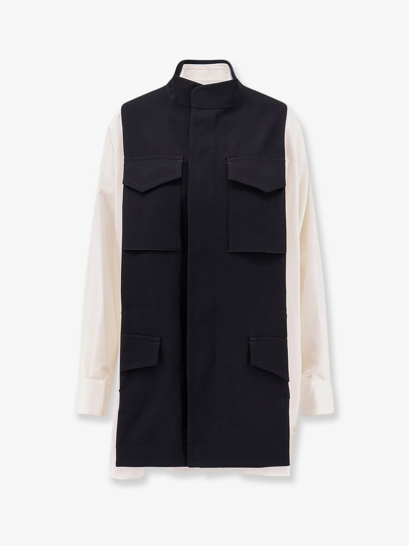 Sacai Sacai Bicolor Shirt With Pockets White - World Class Fashion
