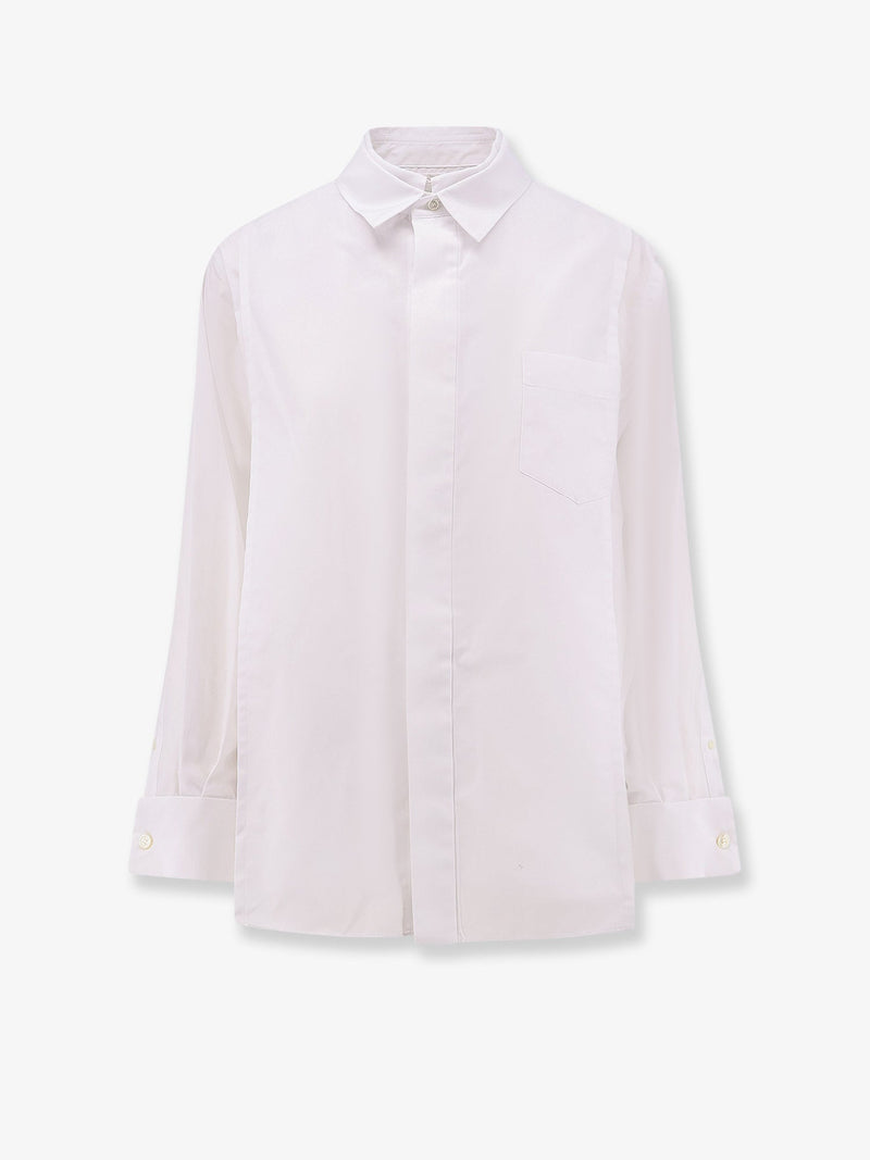 Sacai Sacai Poplin Shirt With Front Panel White - World Class Fashion
