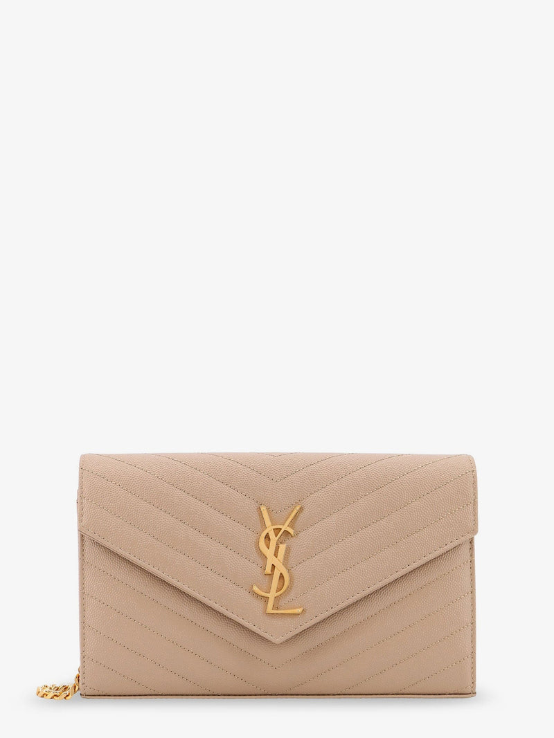Saint Laurent Saint Laurent Leather Crossbody Bag Beige - World Class Fashion