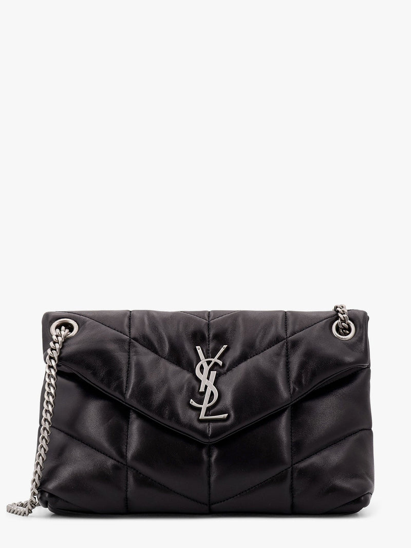 Saint Laurent Saint Laurent Puffer Matelassé Leather Crossbody Bag Black - World Class Fashion