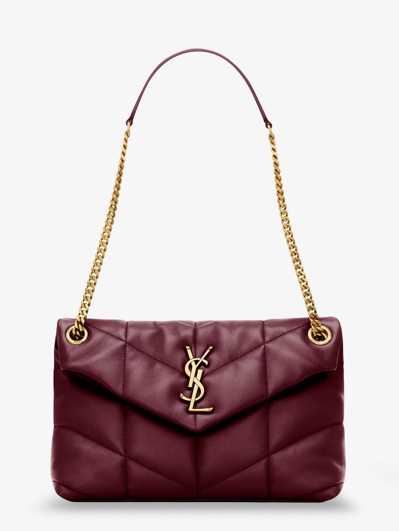 Saint Laurent Saint Laurent Loulou Puffer Matelassé Leather Shoulder Bag Red - World Class Fashion