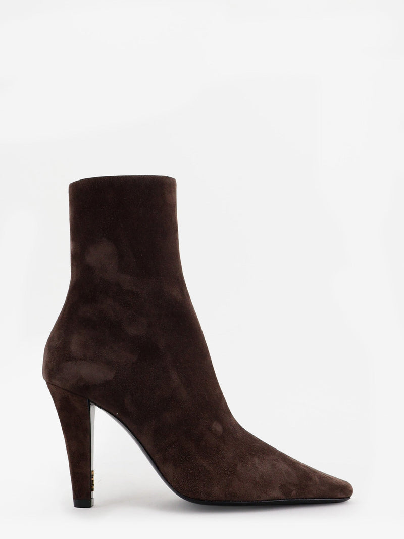 Saint Laurent Saint Laurent Jill 95 Suede Boots Brown - World Class Fashion
