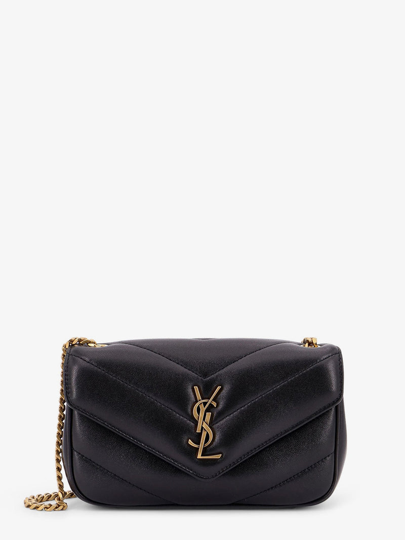 Saint Laurent Saint Laurent Loulou Mini Leather Crossbody Bag Black - World Class Fashion