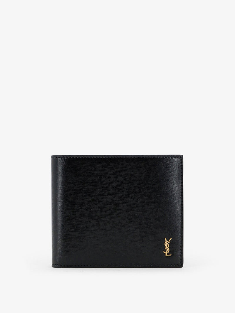 Saint Laurent Saint Laurent Tiny Wallet in Hammered Leather Black - World Class Fashion