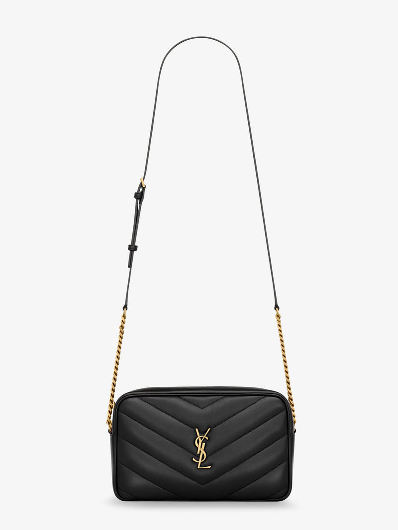 Saint Laurent Saint Laurent Loulou Matelassé Leather Crossbody Bag Black - World Class Fashion