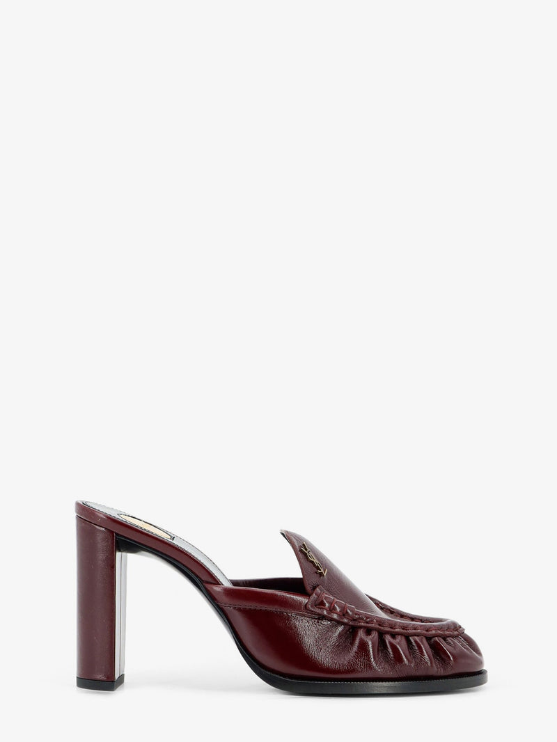 Saint Laurent Saint Laurent Le Loafer Leather Sandals Red - World Class Fashion