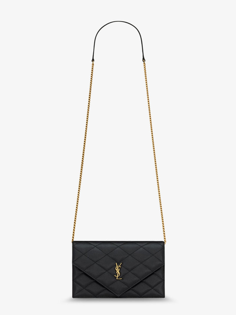 Saint Laurent Saint Laurent Paris Leather Crossbody Bag Black - World Class Fashion