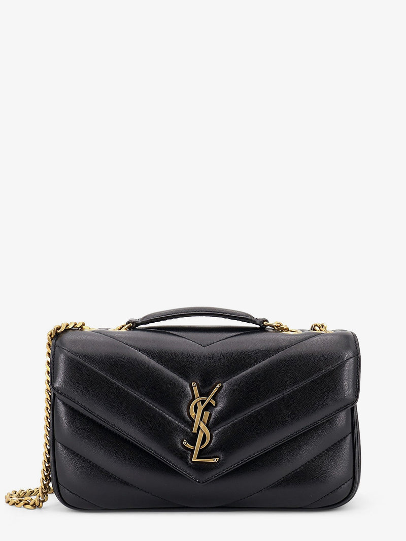 Saint Laurent Saint Laurent Loulou Leather Shoulder Bag Black - World Class Fashion