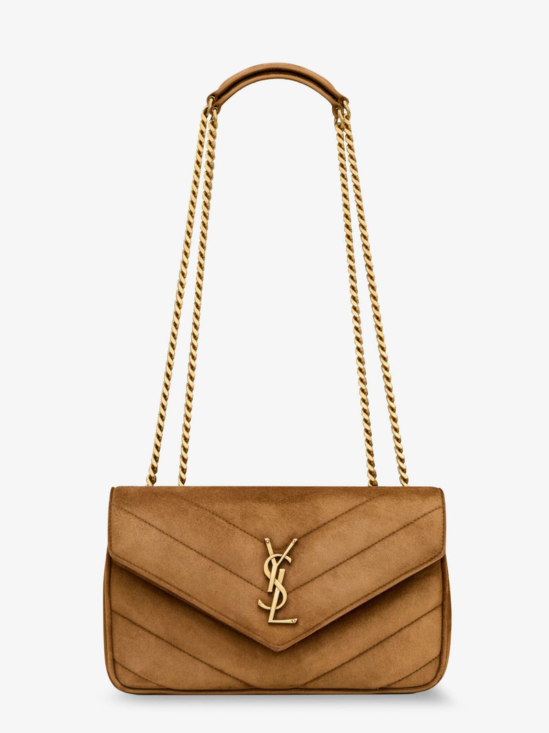 Saint Laurent Saint Laurent Loulou Leather Shoulder Bag Beige - World Class Fashion