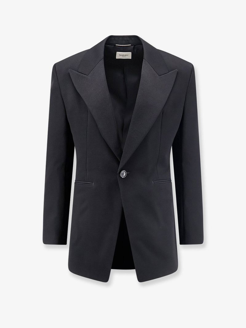 Saint Laurent Saint Laurent Single-Breasted Wool Blazer Black - World Class Fashion