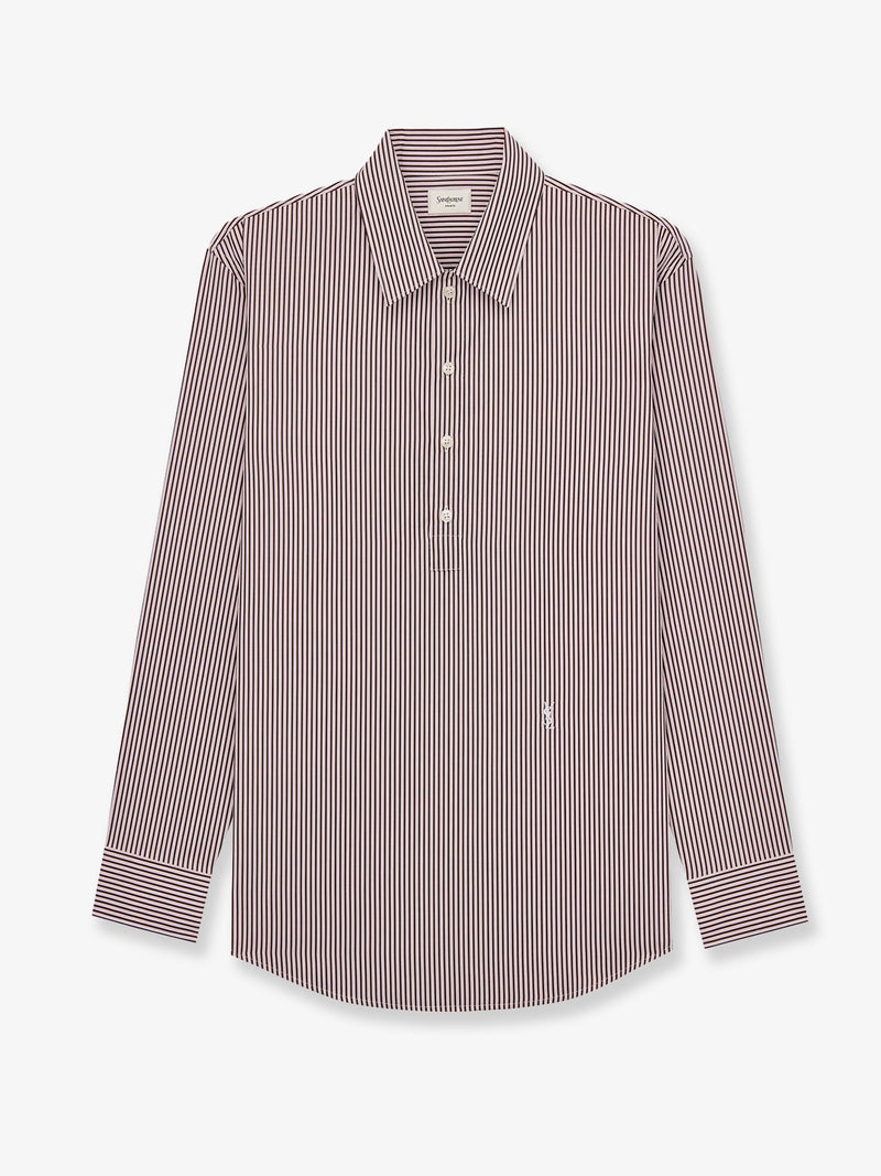 Saint Laurent Saint Laurent Cassandre Cotton Shirt Brown - World Class Fashion