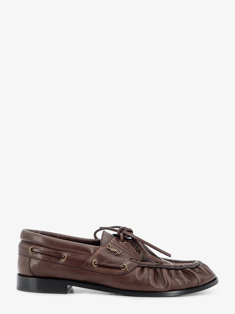 Saint Laurent Saint Laurent Le Loafer Bateau Leather Loafers Brown - World Class Fashion