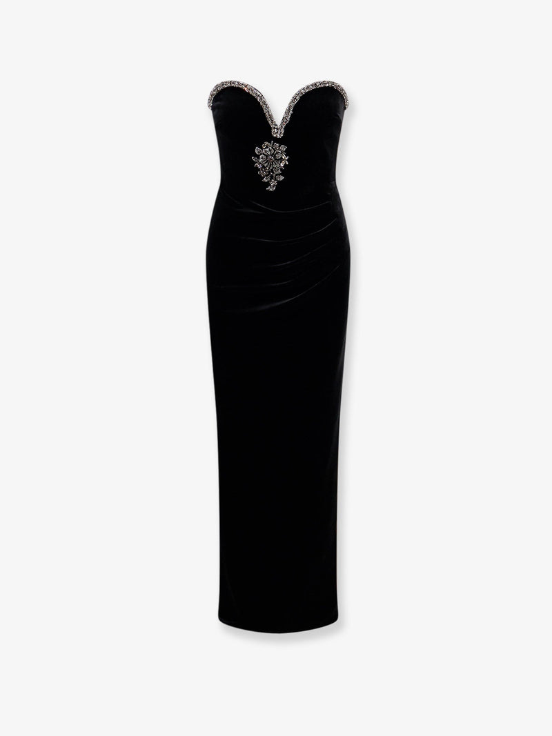 Self-Portrait Self Portrait Velvet Long Dress - World Class Fashion