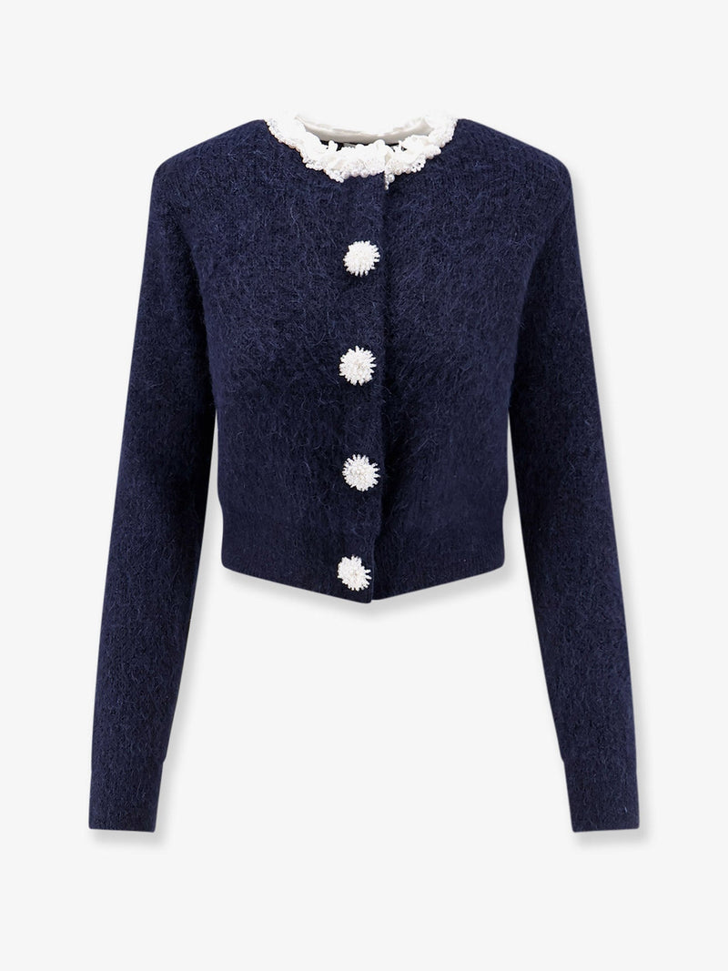 Self-Portrait Self Portrait Cardigan With Flower Pearl Buttons - World Class Fashion