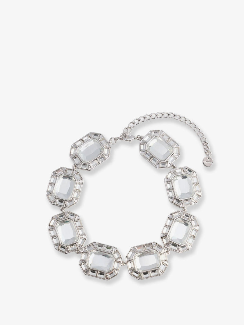 Self-Portrait Self-Portrait Silver Crystal Necklace Silver - World Class Fashion