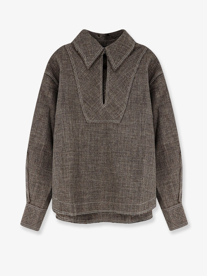 Soeur Soeur Jana Shirt with Stitching Brown Women - World Class Fashion