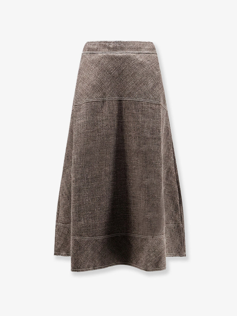 Soeur Soeur Janelle Linen Blend Skirt Brown - World Class Fashion