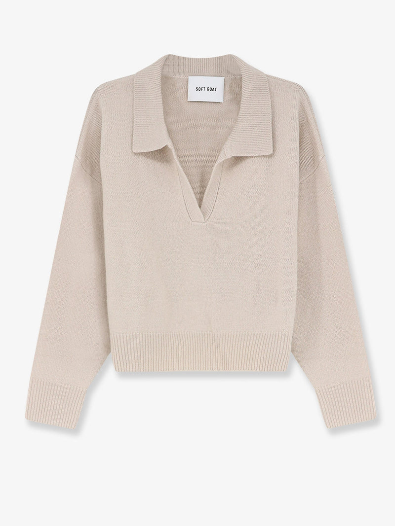 Soft Goat Soft Goat Cashmere V-Neck Sweater Beige Women - World Class Fashion
