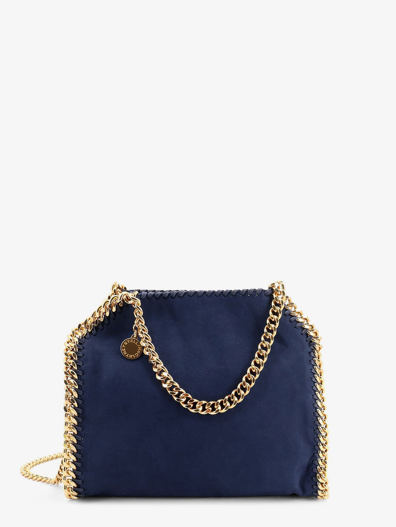 Stella Mccartney Stella McCartney Falabella Mini Velvet Crossbody Bag Blue - World Class Fashion