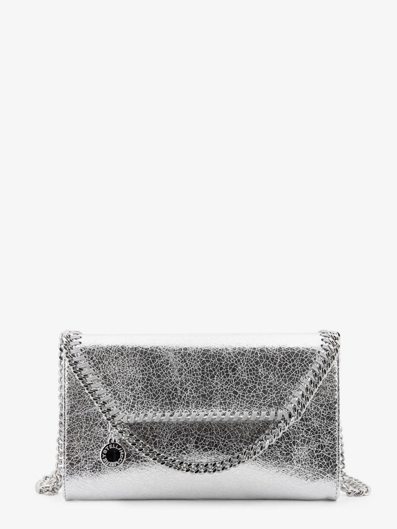 Stella Mccartney Stella McCartney Falabella Metallic Crossbody Bag Grey - World Class Fashion