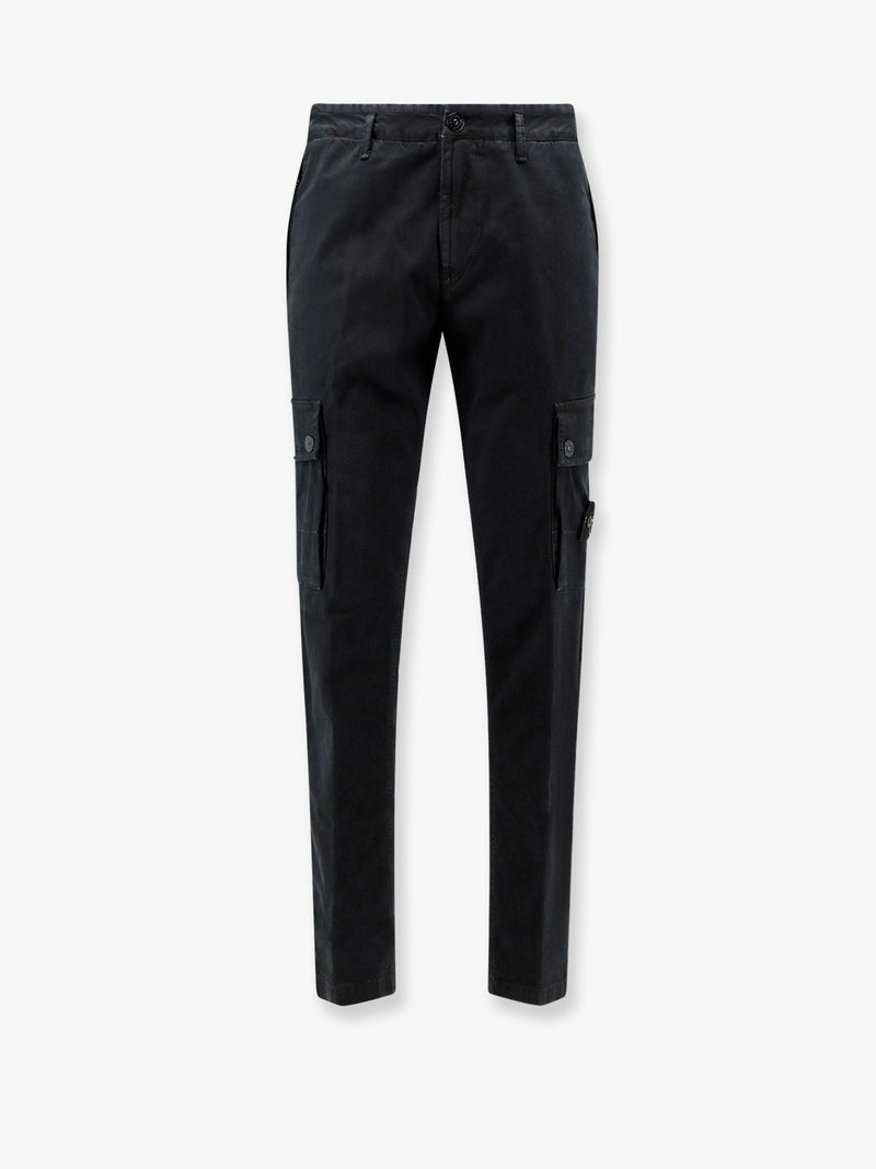 Stone Island Stone Island Cargo Stretch Organic Cotton Trousers Black - World Class Fashion