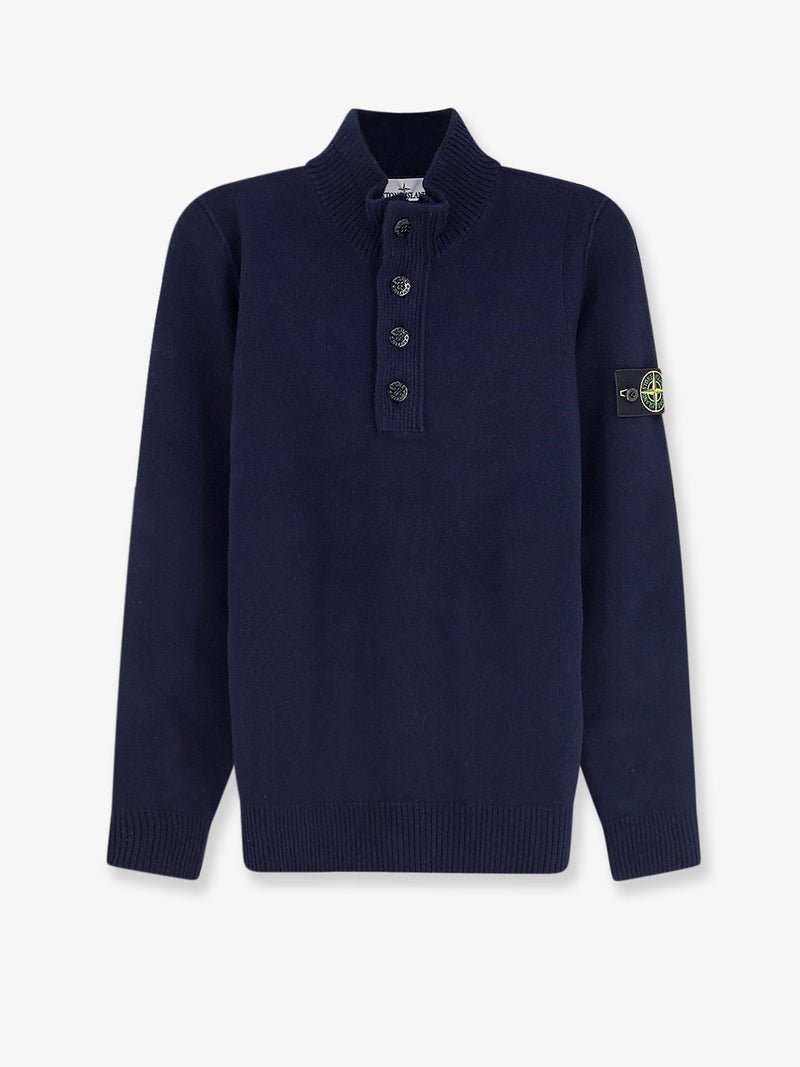 Stone Island Stone Island Virgin Wool Blend Sweater Blue - World Class Fashion
