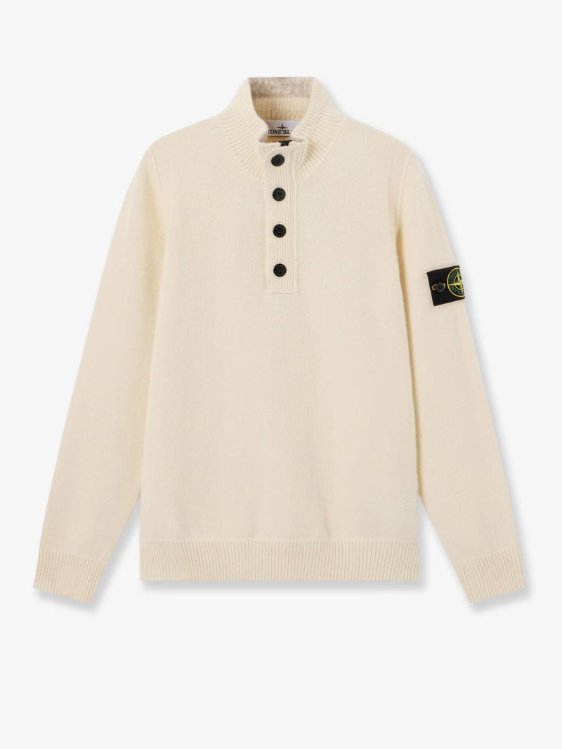 Stone Island Stone Island Virgin Wool Blend Sweater White - World Class Fashion