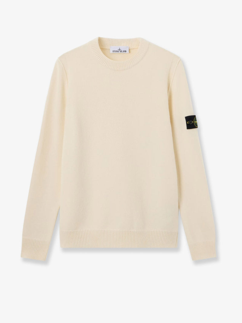 Stone Island Stone Island Virgin Wool Blend Sweater White - World Class Fashion